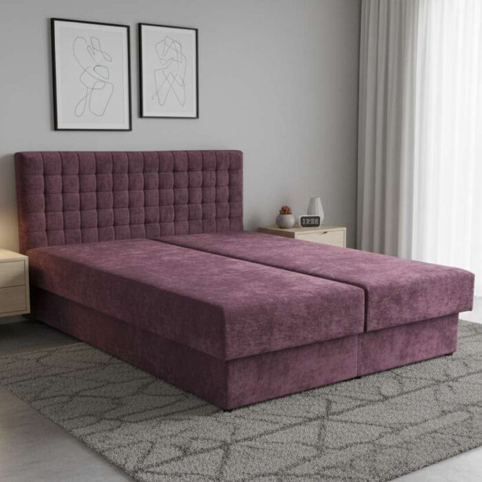 Łoże tapicerowane 160 małe kwadraty